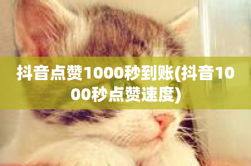 抖音点赞1000秒到账(抖音1000秒点赞速度)