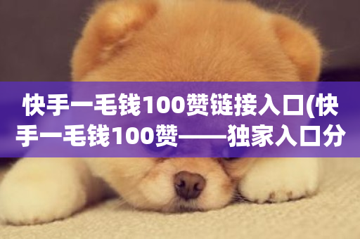 快手一毛钱100赞链接入口(快手一毛钱100赞——独家入口分享)