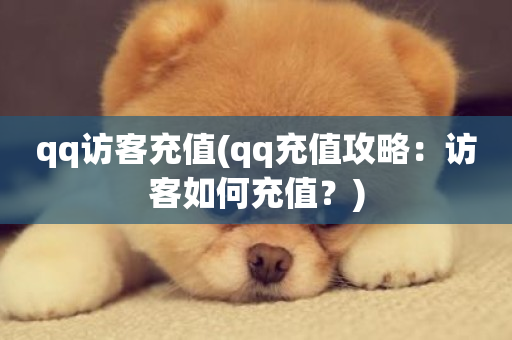 qq访客充值(qq充值攻略：访客如何充值？)-第1张图片-ZBLOG