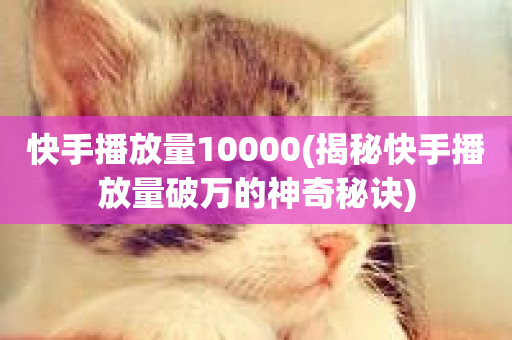 快手播放量10000(揭秘快手播放量破万的神奇秘诀)