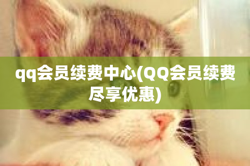 qq会员续费中心(QQ会员续费尽享优惠)-第1张图片-ZBLOG