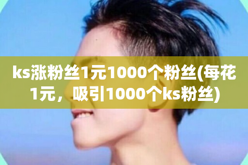 ks涨粉丝1元1000个粉丝(每花1元，吸引1000个ks粉丝)