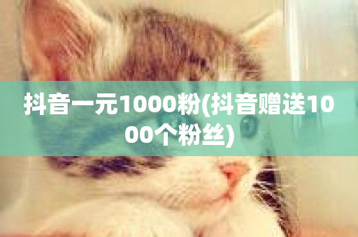 抖音一元1000粉(抖音赠送1000个粉丝)