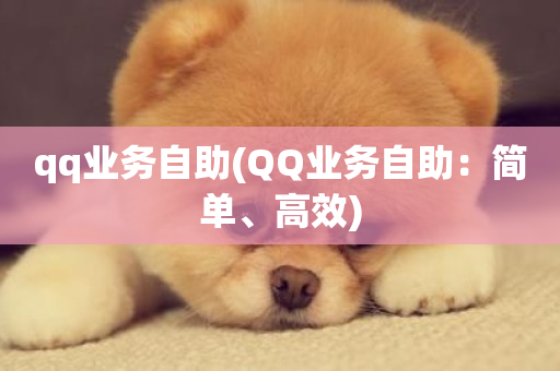 qq业务自助(QQ业务自助：简单、高效)