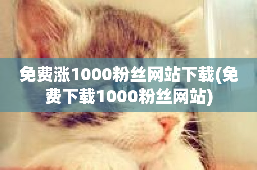 免费涨1000粉丝网站下载(免费下载1000粉丝网站)