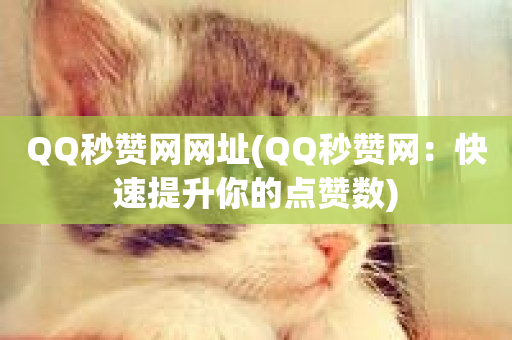 QQ秒赞网网址(QQ秒赞网：快速提升你的点赞数)