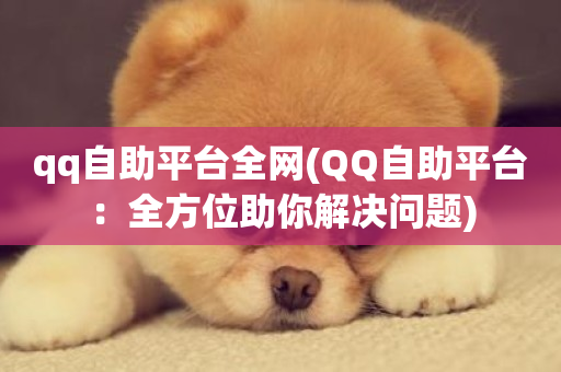 qq自助平台全网(QQ自助平台：全方位助你解决问题)