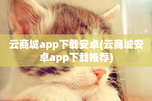 云商城app下载安卓(云商城安卓app下载推荐)-第1张图片-ZBLOG