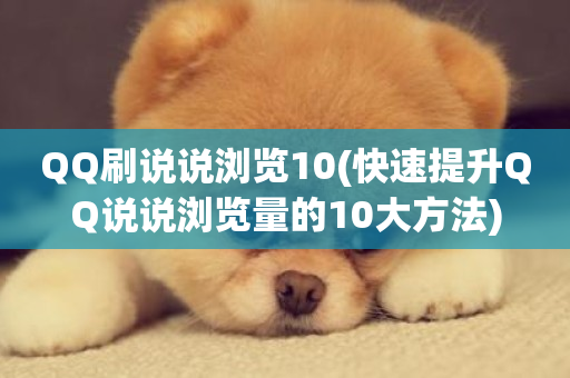 QQ刷说说浏览10(快速提升QQ说说浏览量的10大方法)-第1张图片-ZBLOG