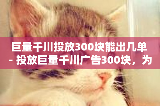 巨量千川投放300块能出几单 - 投放巨量千川广告300块，为您带来扎实订单~-第1张图片-ZBLOG