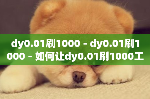 dy0.01刷1000 - dy0.01刷1000 - 如何让dy0.01刷1000工作更高效？~-第1张图片-ZBLOG