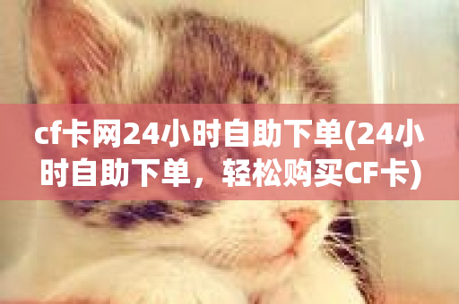 cf卡网24小时自助下单(24小时自助下单，轻松购买CF卡)-第1张图片-ZBLOG