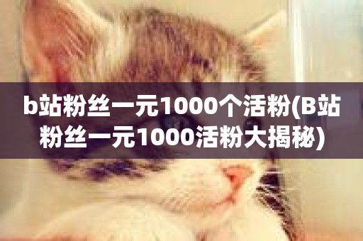 b站粉丝一元1000个活粉(B站粉丝一元1000活粉大揭秘)-第1张图片-ZBLOG