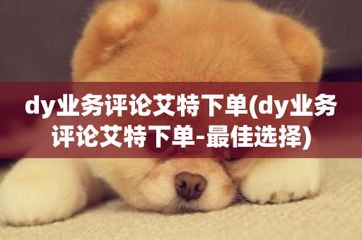 dy业务评论艾特下单(dy业务评论艾特下单-最佳选择)-第1张图片-ZBLOG