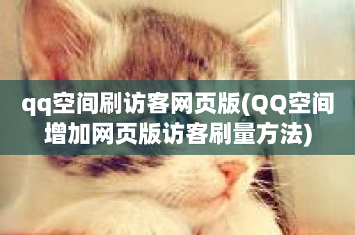 qq空间刷访客网页版(QQ空间增加网页版访客刷量方法)-第1张图片-ZBLOG