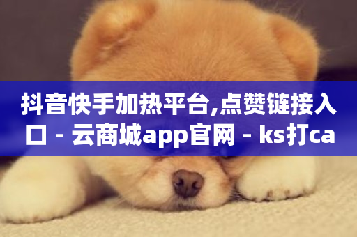 抖音快手加热平台,点赞链接入口 - 云商城app官网 - ks打call能不能刷-第1张图片-ZBLOG