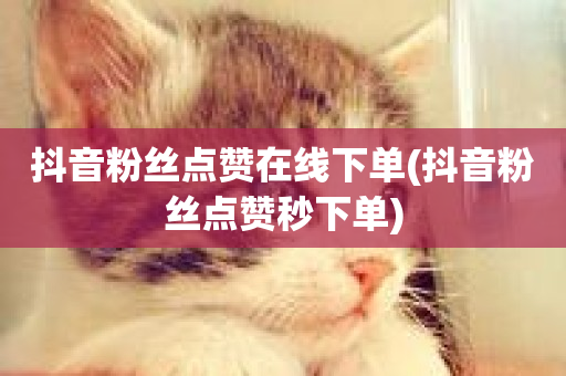 抖音粉丝点赞在线下单(抖音粉丝点赞秒下单)-第1张图片-ZBLOG