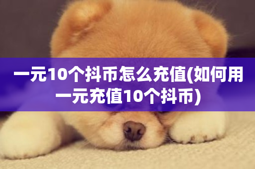 一元10个抖币怎么充值(如何用一元充值10个抖币)