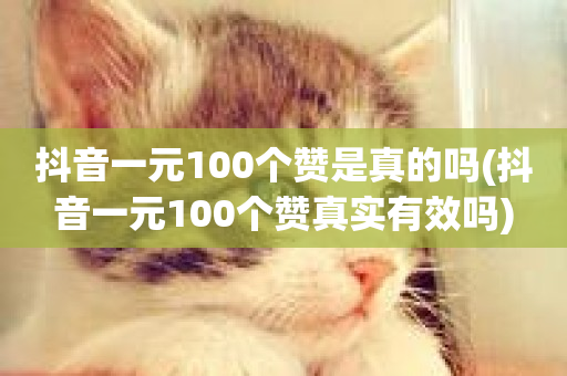 抖音一元100个赞是真的吗(抖音一元100个赞真实有效吗)-第1张图片-ZBLOG