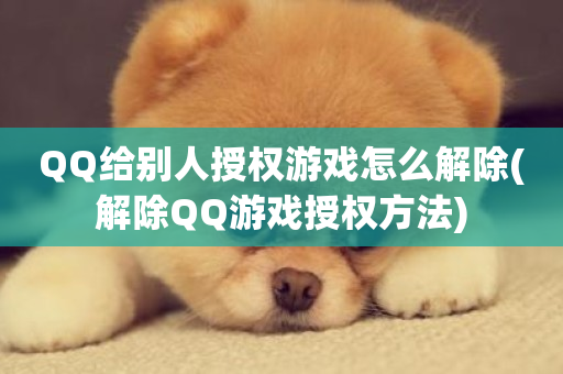 QQ给别人授权游戏怎么解除(解除QQ游戏授权方法)-第1张图片-ZBLOG