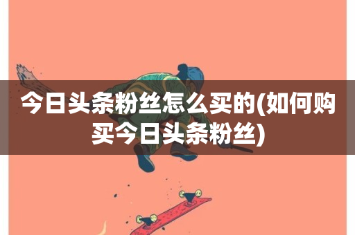 今日头条粉丝怎么买的(如何购买今日头条粉丝)-第1张图片-ZBLOG