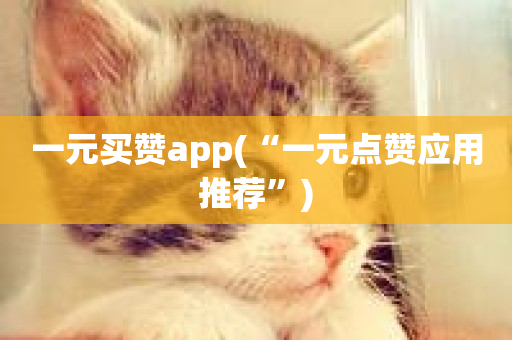 一元买赞app(“一元点赞应用推荐”)-第1张图片-ZBLOG