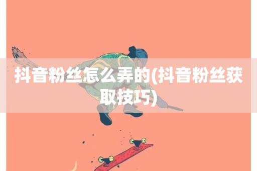 抖音粉丝怎么弄的(抖音粉丝获取技巧)-第1张图片-ZBLOG