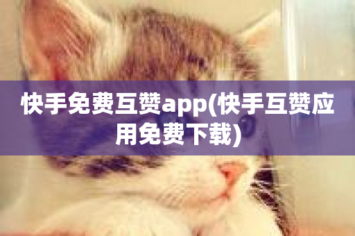 快手免费互赞app(快手互赞应用免费下载)-第1张图片-ZBLOG