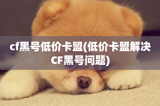 cf黑号低价卡盟(低价卡盟解决CF黑号问题)-第1张图片-ZBLOG