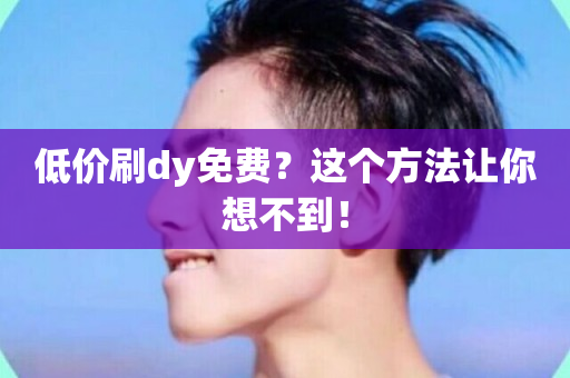 低价刷dy免费？这个方法让你想不到！-第1张图片-ZBLOG