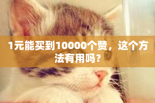 1元能买到10000个赞，这个方法有用吗？