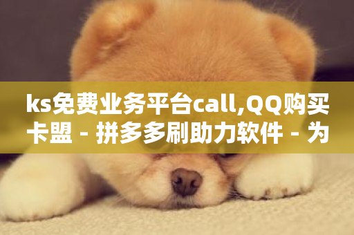 ks免费业务平台call,QQ购买卡盟 - 拼多多刷助力软件 - 为啥拼多多助力没有二维码-第1张图片-ZBLOG