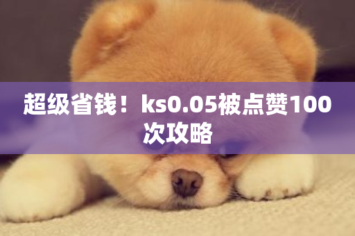 超级省钱！ks0.05被点赞100次攻略-第1张图片-ZBLOG