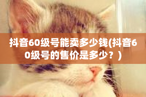 抖音60级号能卖多少钱(抖音60级号的售价是多少？)-第1张图片-ZBLOG