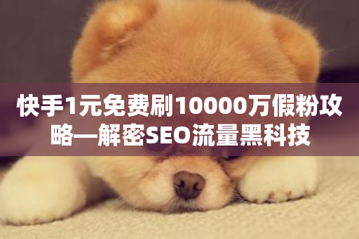 快手1元免费刷10000万假粉攻略—解密SEO流量黑科技-第1张图片-ZBLOG