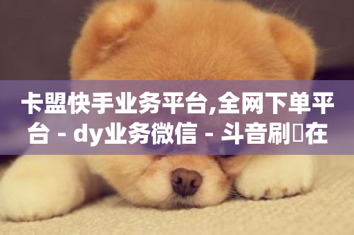 卡盟快手业务平台,全网下单平台 - dy业务微信 - 斗音刷讚在线24小时