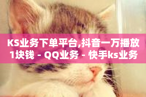 KS业务下单平台,抖音一万播放1块钱 - QQ业务 - 快手ks业务-第1张图片-ZBLOG