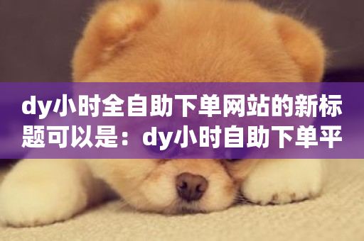 dy小时全自助下单网站的新标题可以是：dy小时自助下单平台-第1张图片-ZBLOG