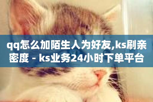 qq怎么加陌生人为好友,ks刷亲密度 - ks业务24小时下单平台的优势 - 快手1000个赞播放量-第1张图片-ZBLOG