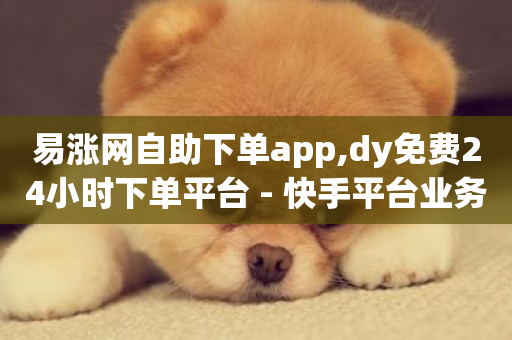 易涨网自助下单app,dy免费24小时下单平台 - 快手平台业务网 - 黑马卡盟网-第1张图片-ZBLOG