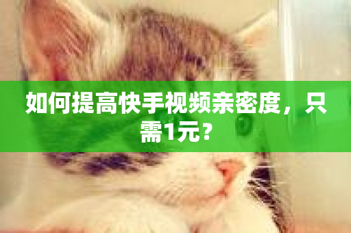 如何提高快手视频亲密度，只需1元？-第1张图片-ZBLOG