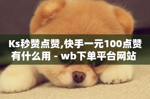 Ks秒赞点赞,快手一元100点赞有什么用 - wb下单平台网站 - ks超低价自助下单软件