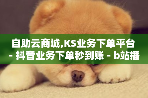 自助云商城,KS业务下单平台 - 抖音业务下单秒到账 - b站播放量自助平台-第1张图片-ZBLOG