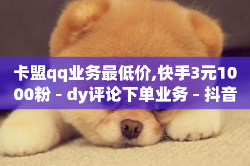 卡盟qq业务最低价,快手3元1000粉 - dy评论下单业务 - 抖音业务低价