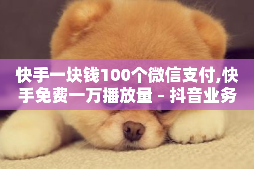 快手一块钱100个微信支付,快手免费一万播放量 - 抖音业务24小时在线下单免费 - 快手上点的赞几分钱一个-第1张图片-ZBLOG