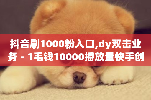 抖音刷1000粉入口,dy双击业务 - 1毛钱10000播放量快手创业 - dy业务自助下单软件-第1张图片-ZBLOG