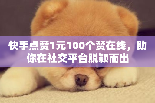 快手点赞1元100个赞在线，助你在社交平台脱颖而出-第1张图片-ZBLOG