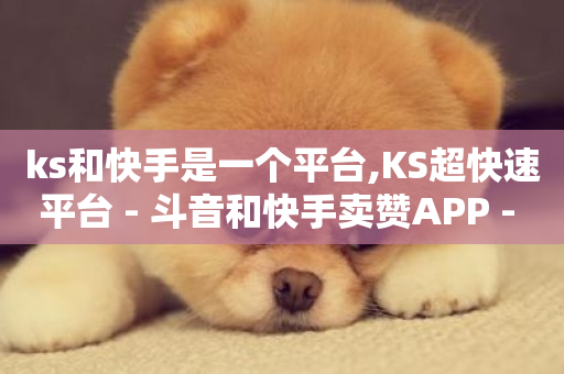 ks和快手是一个平台,KS超快速平台 - 斗音和快手卖赞APP - ks买站一块钱100个-第1张图片-ZBLOG