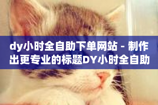 dy小时全自助下单网站 - 制作出更专业的标题DY小时全自助下单服务网站-第1张图片-ZBLOG