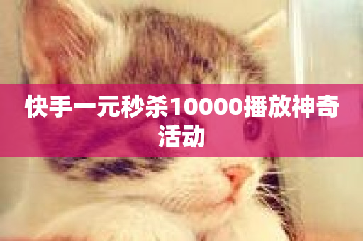 快手一元秒杀10000播放神奇活动